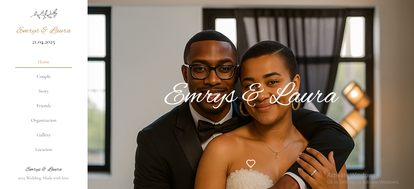 Wedding Landing Page – Emerys & Laura